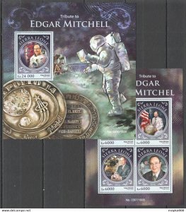 2016 Sierra Leone Space Tribute To Edgar Mitchell Kb+Bl ** Stamps St417