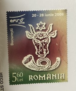 Romania 2007 Scott  4989 used - 5.60 l, EFIRO philatelic exhibition