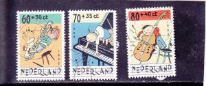 Netherlands  Scott#  B668a-B670a  Used