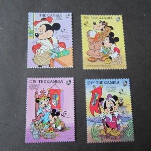 Gambia Disney Sc 1227-30 set MNH