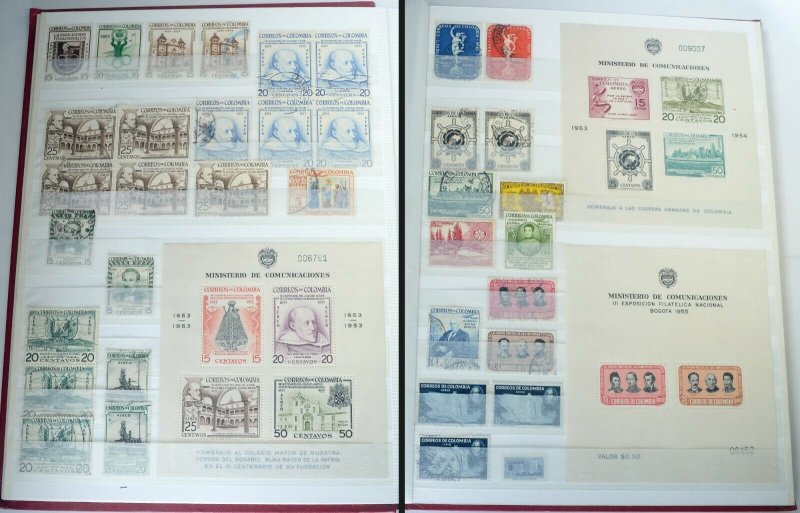 COLOMBIA Airmail Postage Latin America Stamps Block Sheet Collection Album