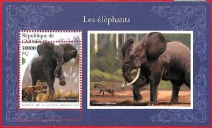 A1932 - GUINEA, ERROR: MISSPERF, SOUVENIR SHEET - 2018, Elephants