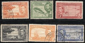 CAYMAN ISLANDS 1938-47 Sc 100-103,114-15  Used VF GVI