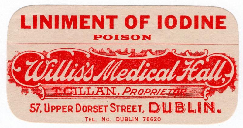 (I.B) Ireland Cinderella : Medicine Label (Liniment of Iodine)