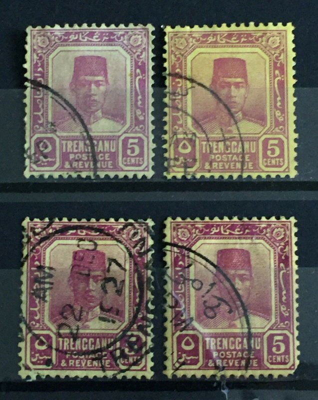 Malaya TRENGGANU 1926-39 Sultan Suleiman 5c Varieties & Shades Used M3839 