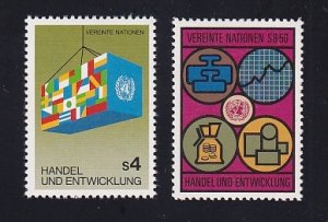 United Nations Vienna  #35-36  MNH  1983  trade and development. exports. emblem