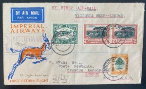1932 Victoria South Africa Double Crash Flight Airmail Cover To London England