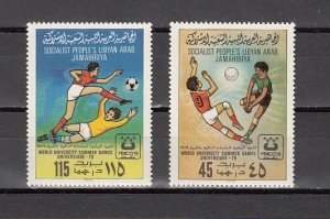 Libya, Scott cat. 827-828. Volleyball & Soccer/Football issue.