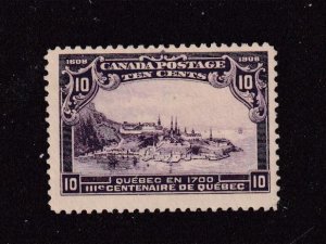 CANADA # 101 VF- MLH QUEBEC ISSUE 10cts TERCENTENARY CAT VALUE $300 CLEAN @ %20