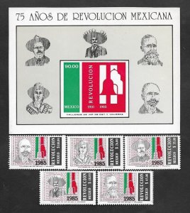 SD)1985 MEXICO  75° YEARS OF THE MEXICAN REVOLUTION, HEROES OF INDEPE