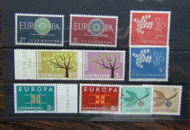 Luxembourg 1960 1961 1962 1963 1965 Europa sets MNH