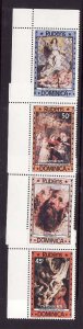 Dominica-Sc#579-82-unused NH set-Rubens Paintings-Christmas-id2-1978-