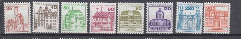 J48189 J L stamps, 1978-82 berlin germany mnh set #9n438-445 buildings