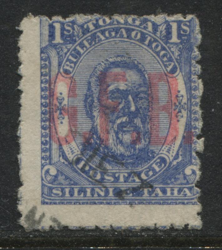 Tonga 1893 1/ ultra Official overprinted G.F.B. used