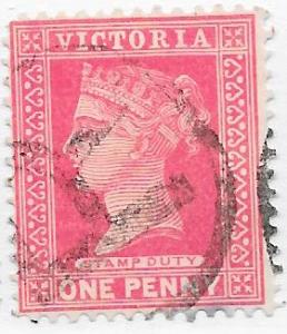 Victoria #181 1p  Queen Victoria bright  rose (U) CV $0.55