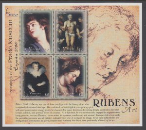 St Vincent 2864 Ruebens Paintings Souvenir Sheet MNH VF