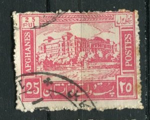 AFGHANISTAN; 1930s early pictorial issue used 25p. red value