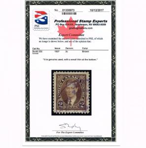 GENUINE CANADA SCOTT #232 XF USED PSE CERT 1937 KING GEORGE VI - ESTATE SALE