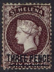 ST HELENA 1864 QV 3D WATERMARK CROWN CC PERF 14