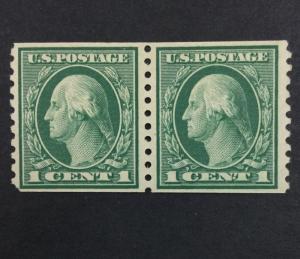 US #443 COIL PAIR MINT OG NH $160 LOT #5632