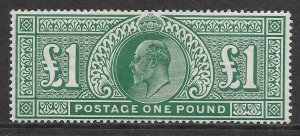 Sg 320 £1 Green Somerset House Very lightly MOUNTED MINT