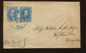 Confederate States 4 Used Pair on Cover with PF Cert LV6342