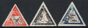 Latvia Sc CB18-CB20 1933 Biplanes, Wounded Aviators, stamp set mint NH