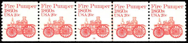 Sc 1908   20¢ Fire Pumper PNC/5, Plate #16, MNH