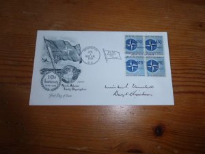 1959 NATO FDC Cover with Dwight Eisenhower och Sir Churchill preprint autographs