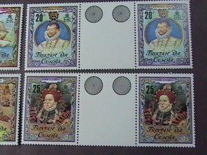 TRISTAN da CUNHA # 278-281-MINT/NH-COMPLETE SET OF CROSS GUTTER PAIRS--1980