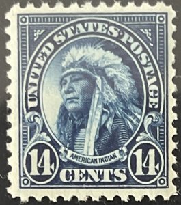 Scott #565 1923 14¢ American Indian flat plate perf. 11 MNH OG F/VF