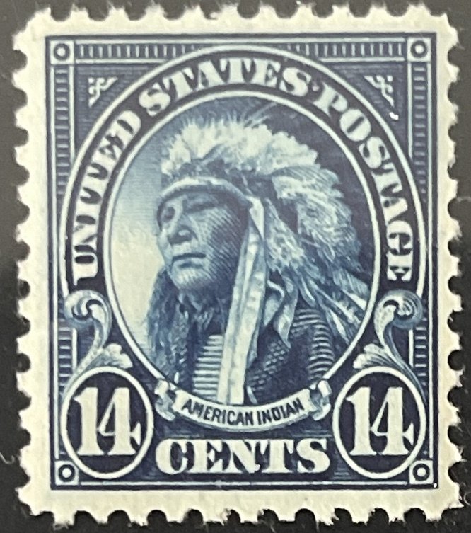 Scott #565 1923 14¢ American Indian flat plate perf. 11 MNH OG F/VF