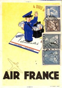 ad6167 - CHILE - Postal History - ADVERTISING POSTCARD to ITALY 1940 Air France