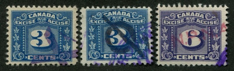 CANADA REVENUE FX64, 68 USED EXCISE TAX UNUSUAL CANCELS