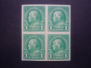 1923 #575 #576 #577 Imperforated Blocks of 4 MNH OG VF #11 Includes New Mounts