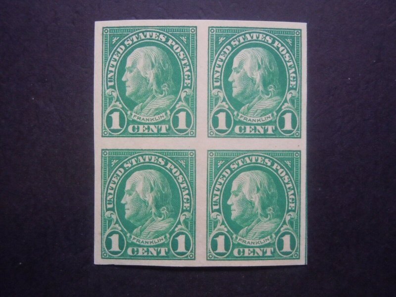 1923 #575 #576 #577 Imperforated Blocks of 4 MNH OG VF #11 Includes New Mounts