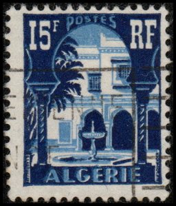 Algeria 258 - Used - 15fr Patio of Bardo Museum (1954) +