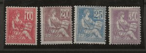 France 116, 118-120 Y&T 112-115 MLH F/VF 1900 SCV $275.00 (jr)