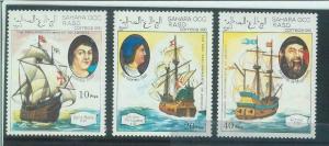 C0372 - Western SAHARA OCCIDENTAL - 1990 America COLOMBUS boats - 5 stamps MNH