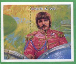 The Beatles the Early Years Commemorative African Souvenir Stamp Sheet Chad E45d