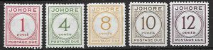 MALAYA JOHORE SGD1/D5 1938 POSTAGE DUES MTD MINT