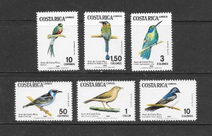 BIRDS-COSTA RICA #287-92 MNH