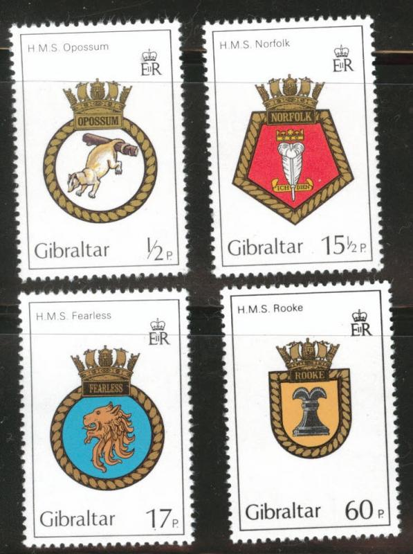 Gibraltar Scott 431-434 MNH** 1982 Royal Navy Crest set