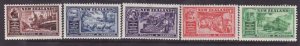 New Zealand-Sc#218-22- id3-unused LH set-Sheep-Shipping-1936-