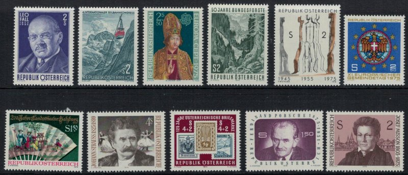 Austria 1975 Commemoratives Complete - MNH