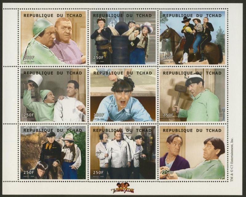 Chad 859-60 MNH Three Stooges, Moe, Curly & Larry, Horse