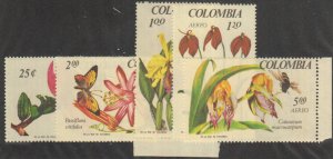 Colombia - 1967 - SC 768-69,C489-91 - NH - Complete sets