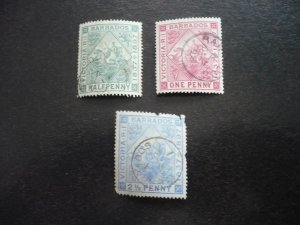 Stamps - Barbados - Scott# 82-84 - Used Part Set of 3 Stamps - One Damagaed