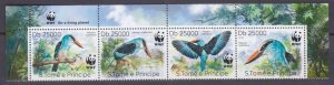 2014 Sao Tome and Principe 5659-5662 strip+Tab WWF / Birds 10,00 €