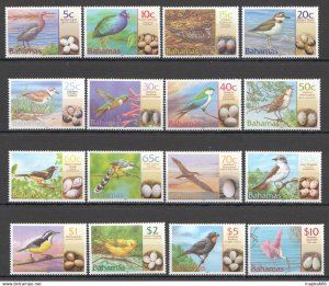 2001 Bahamas Birds Fauna #1073-88 Michel 85 Euro Mnh Fat036 